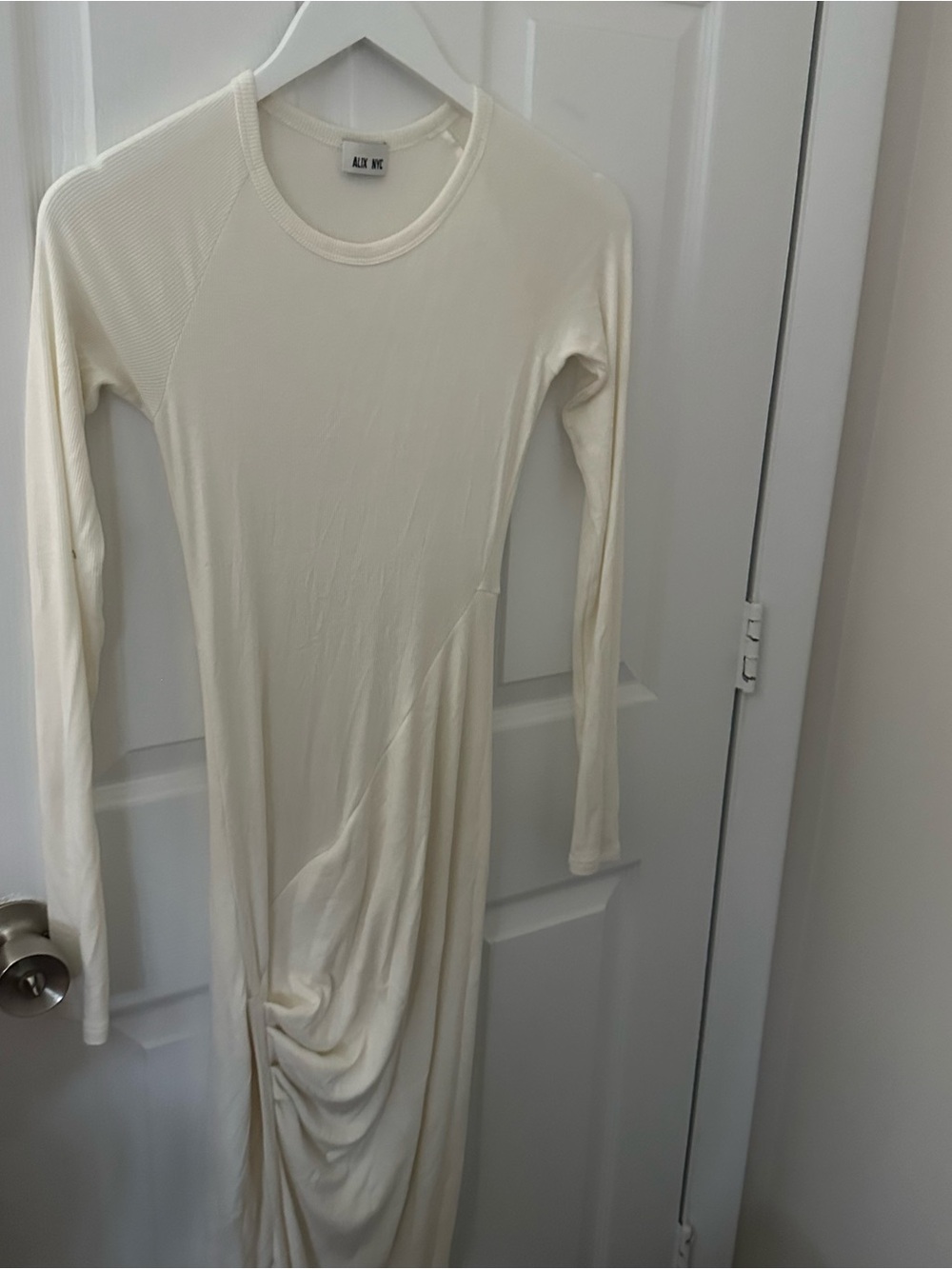 Off White Long Sleeve Maxi Dress
